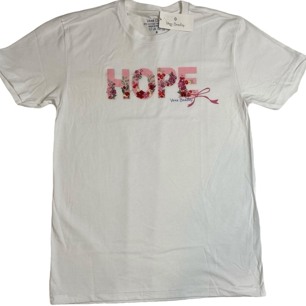 Vera Bradley NWT “Hope” Floral Graphic T-Shirt Sz. S